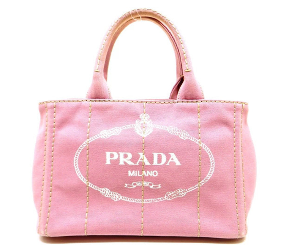 Prada Canapa 2way Shoulder Bag Pink Alabastro Canvas